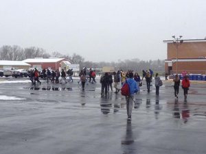 Students Walking in Inclement Weather
